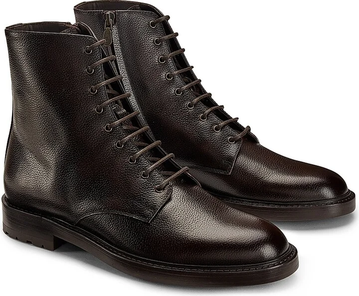 Men's Leather Ankle Boots - Burgundy Black - Size 7 - Image 2