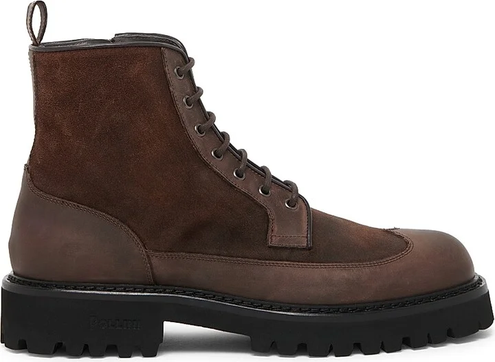Men's Leather Ankle Boots - Dark Brown - Size 7