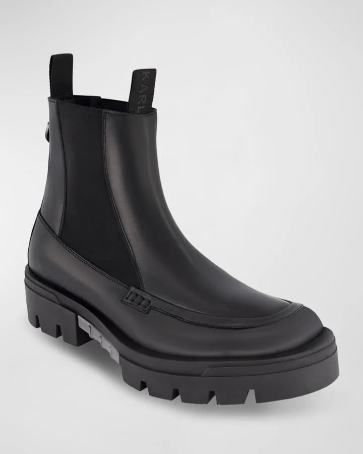 Men's Leather Apron Toe Chelsea Boots - Image 3
