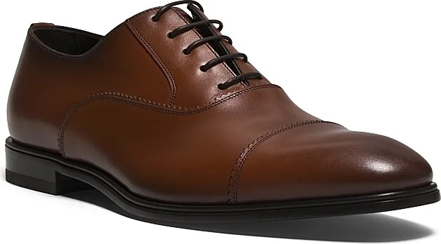 Men's Leather Cap-Toe Oxfords - Natural - Size 7 - Image 2