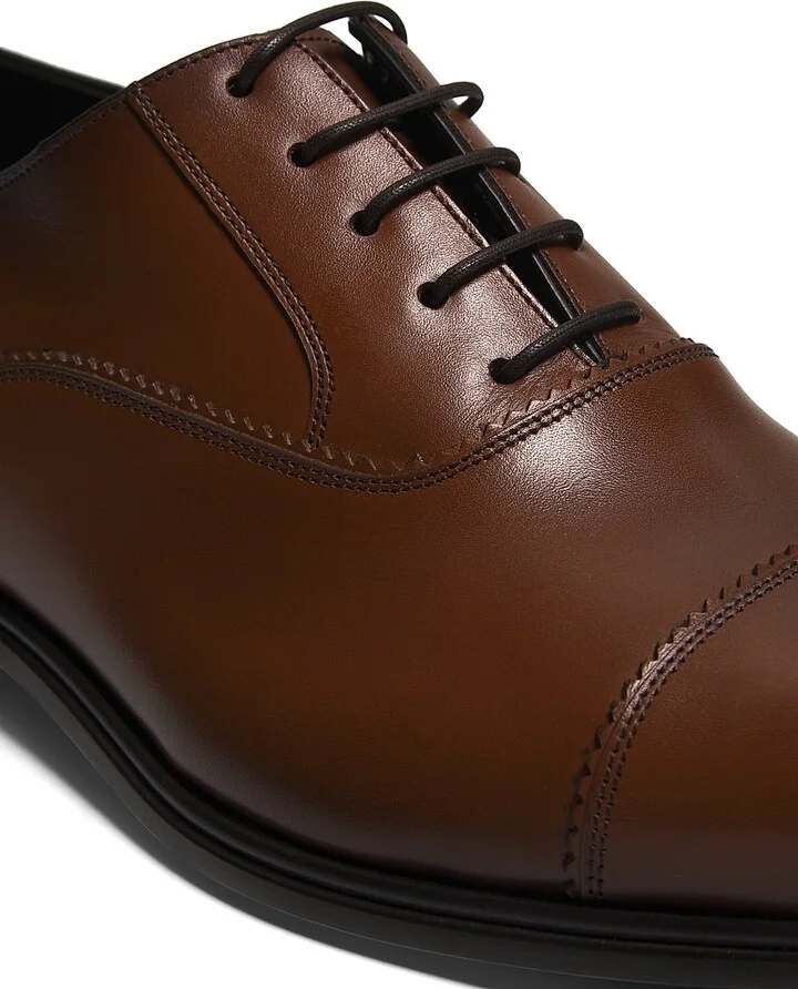 Men's Leather Cap-Toe Oxfords - Natural - Size 7 - Image 5