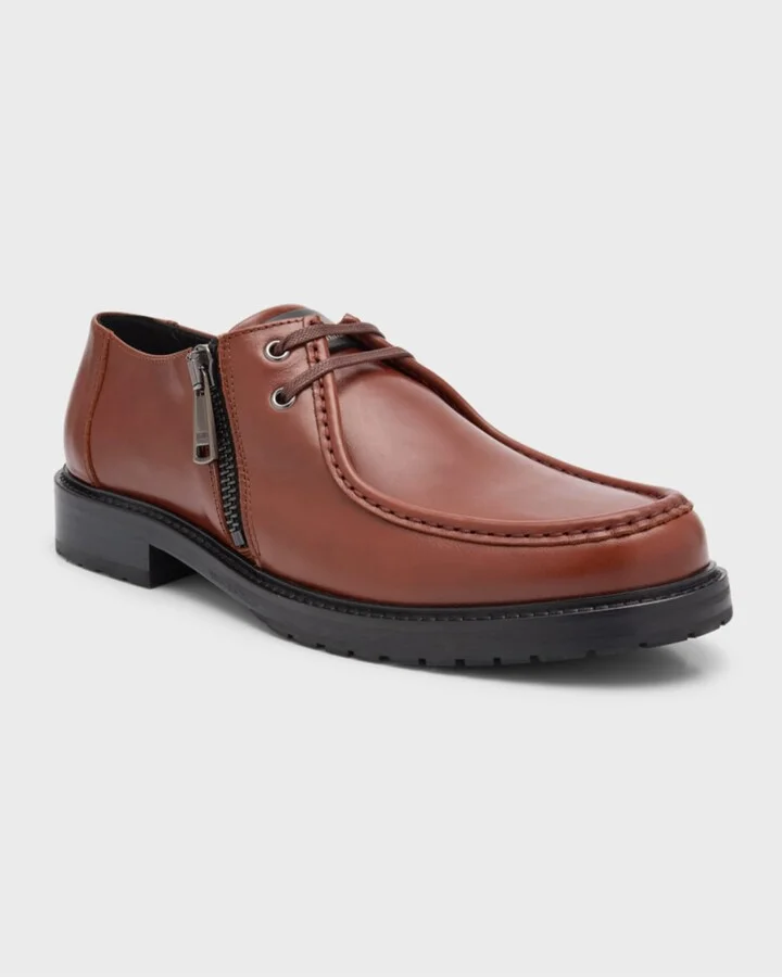 Men's Leather Casual Moc-Toe Loafers - Image 4