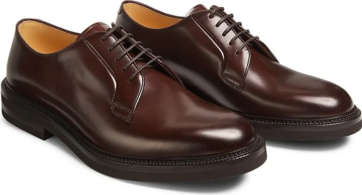 Men's Leather Derbys - Brown - Size 8 - Image 2