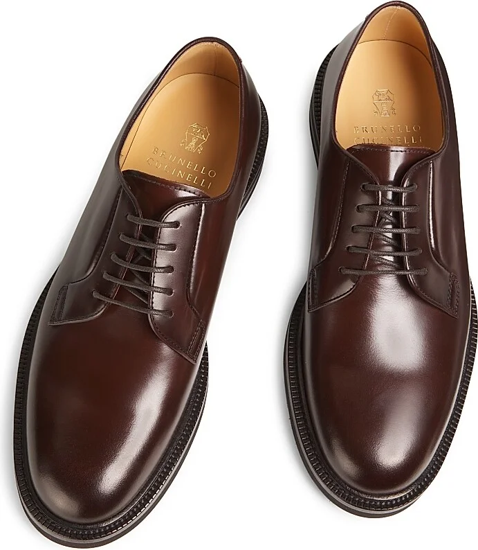 Men's Leather Derbys - Brown - Size 8 - Image 4
