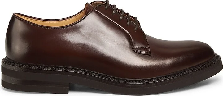 Men's Leather Derbys - Brown - Size 8