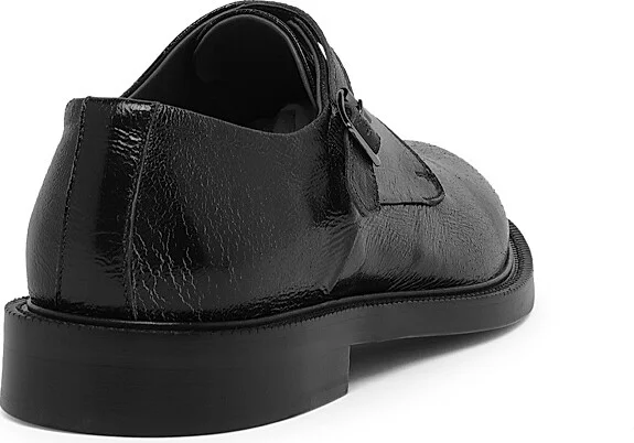 Men's Leather Double-Monk-Strap Shoes - Black - Size 7 - Image 3