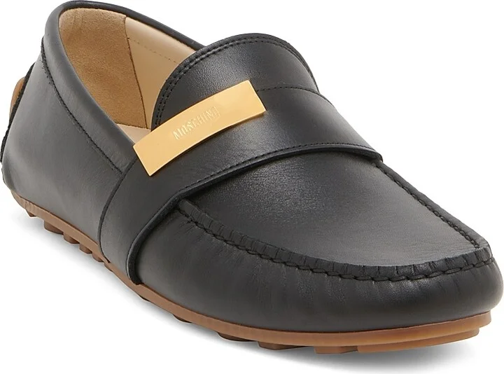 Men's Leather Driving Loafers - Black - Size 6 - Image 2