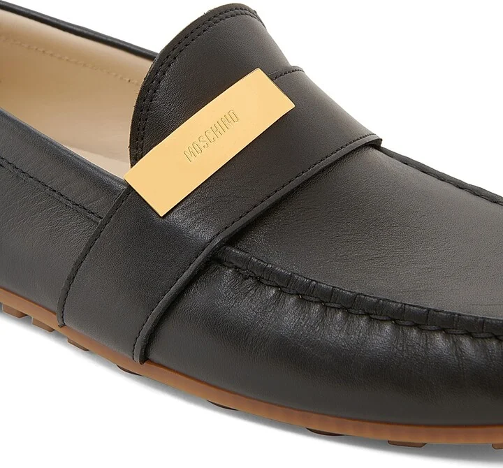 Men's Leather Driving Loafers - Black - Size 6 - Image 5