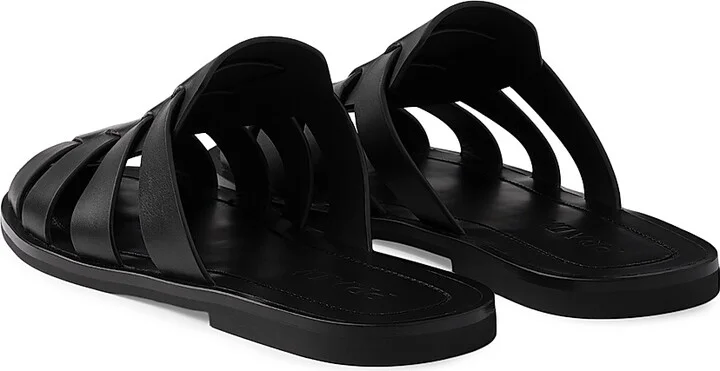 Men's Leather Fisherman Mules - Black - Size 6 - Image 4