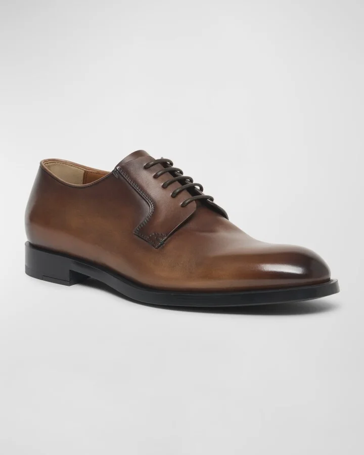 Men's Leather Lace-Up Derby Loafers - Image 2