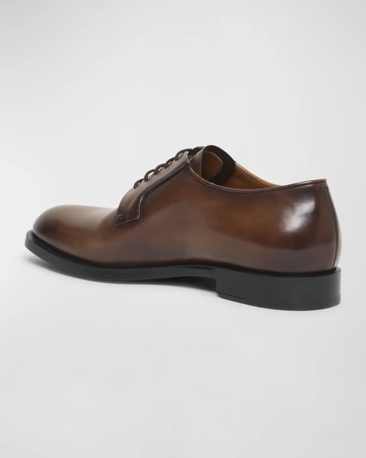 Men's Leather Lace-Up Derby Loafers - Image 7