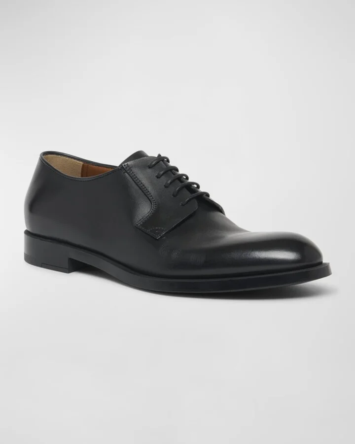 Men's Leather Lace-Up Derby Loafers - Image 10