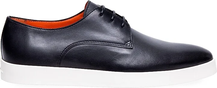 Men's Leather Lace-Up Oxfords - Grey - Size 7.5