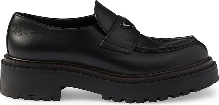 Men's Leather Loafers - Black - Size 7
