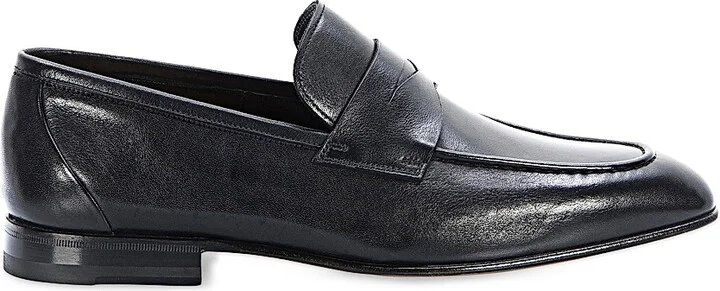Men's Leather Loafers - Black - Size 8.5