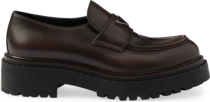 Men's Leather Loafers - Brown - Size 5