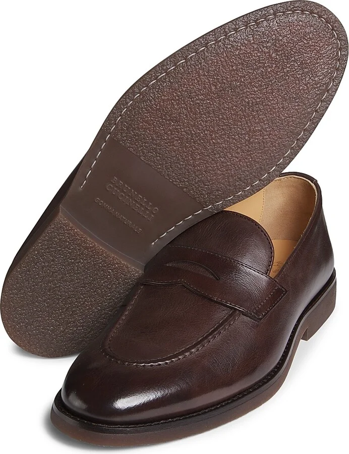 Men's Leather Loafers - Brown - Size 8 - Image 6