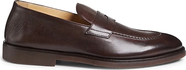 Men's Leather Loafers - Brown - Size 8