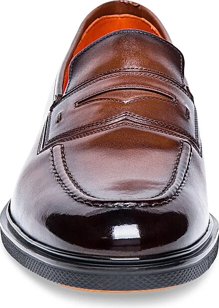 Men's Leather Loafers - Dark Brown - Size 9 - Image 3