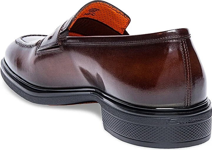 Men's Leather Loafers - Dark Brown - Size 9 - Image 4
