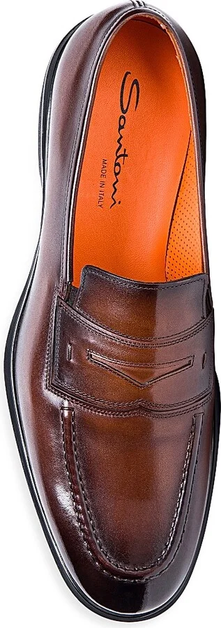 Men's Leather Loafers - Dark Brown - Size 9 - Image 5