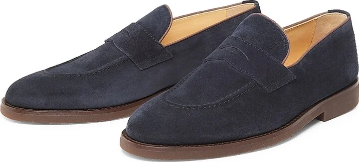Men's Leather Loafers - Navy - Size 9 - Image 2