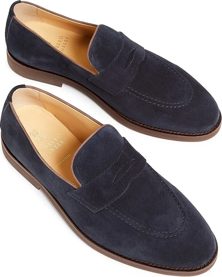 Men's Leather Loafers - Navy - Size 9 - Image 4