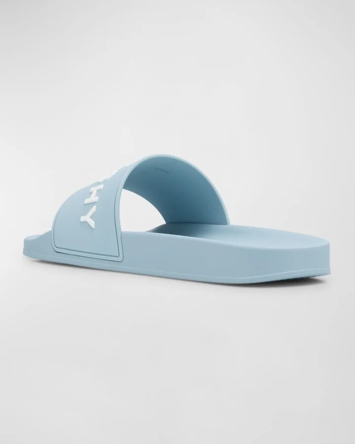 Men's Leather Logo Slide Sandals - Image 4