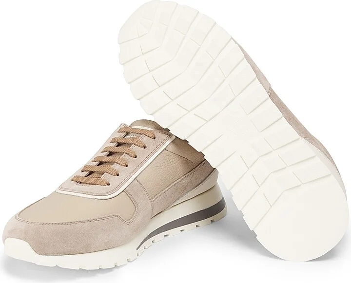 Men's Leather Low-Top Sneakers - Beige - Size 7 - Image 6