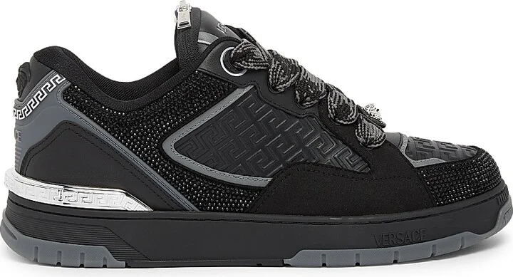 Men's Leather Low-Top Sneakers - Black Palladium - Size 7