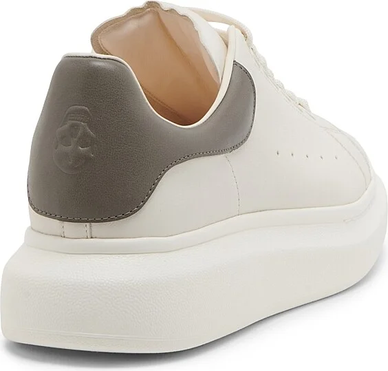 Men's Leather Low-Top Sneakers - Off White Cool Grey - Size 6 - Image 3