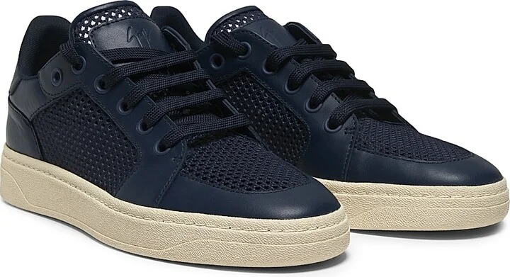 Men's Leather Low-Top Sneakers - Space - Size 6 - Image 2