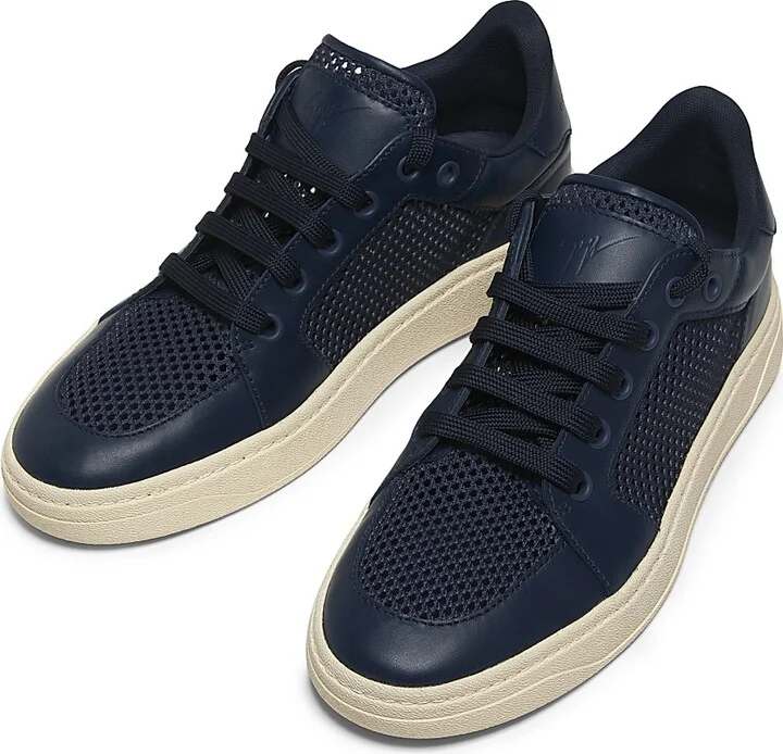 Men's Leather Low-Top Sneakers - Space - Size 6 - Image 4