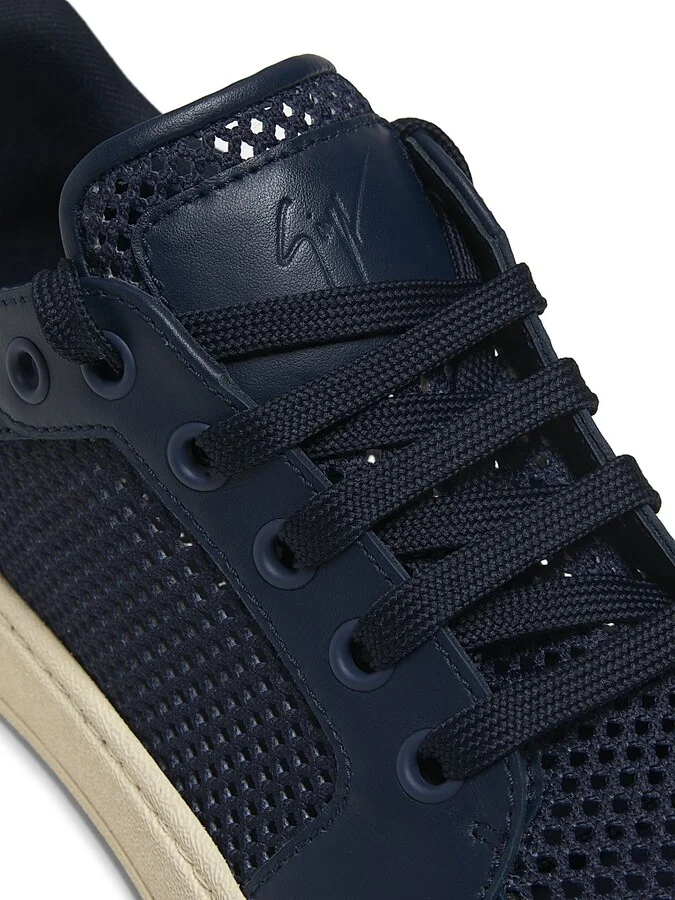 Men's Leather Low-Top Sneakers - Space - Size 6 - Image 5