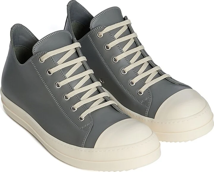 Men's Leather Low-Top Sneakers - Washed Indigo - Size 11 - Image 2