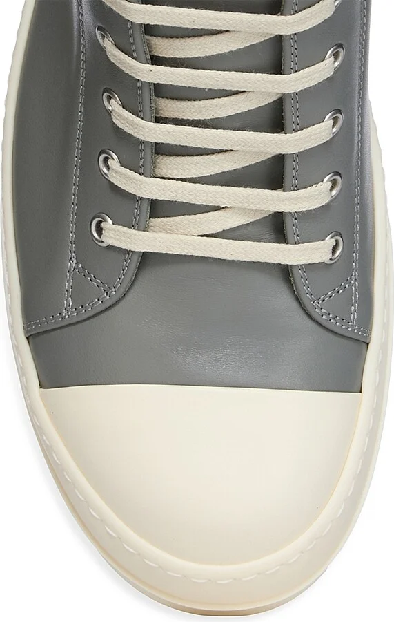 Men's Leather Low-Top Sneakers - Washed Indigo - Size 11 - Image 6