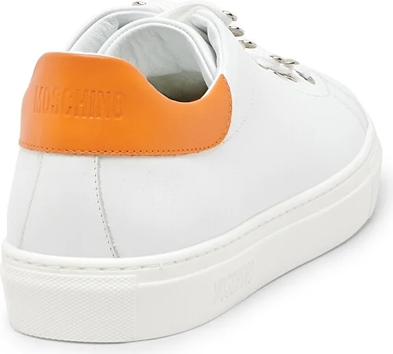 Men's Leather Low Top Sneakers - White - Size 6 - Image 3