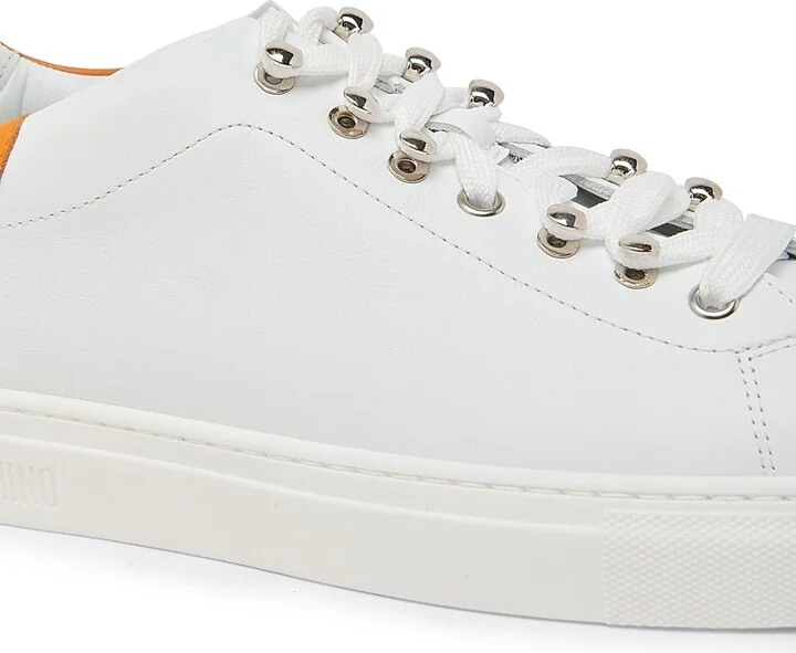 Men's Leather Low Top Sneakers - White - Size 6 - Image 5