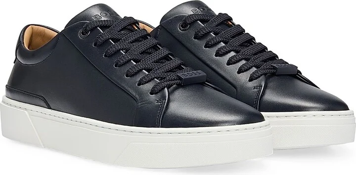 Men's Leather Low-Top Trainers with Branded Lace Loop - Natural - Size 7 - Image 6
