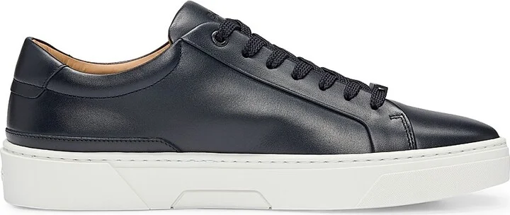 Men's Leather Low-Top Trainers with Branded Lace Loop - Natural - Size 7 - Image 10