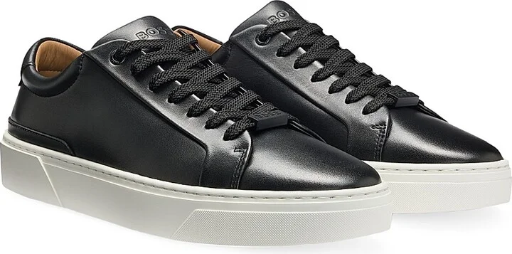 Men's Leather Low-Top Trainers with Branded Lace Loop - Natural - Size 7 - Image 11