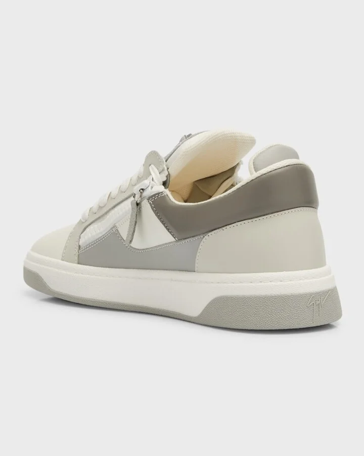 Men's Leather Low-Top Zip Sneakers - Image 9