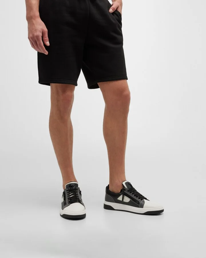 Men's Leather Low-Top Zip Sneakers - Image 11