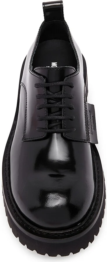 Men's Leather Lug Sole Shoes - Black - Size 7 - Image 4