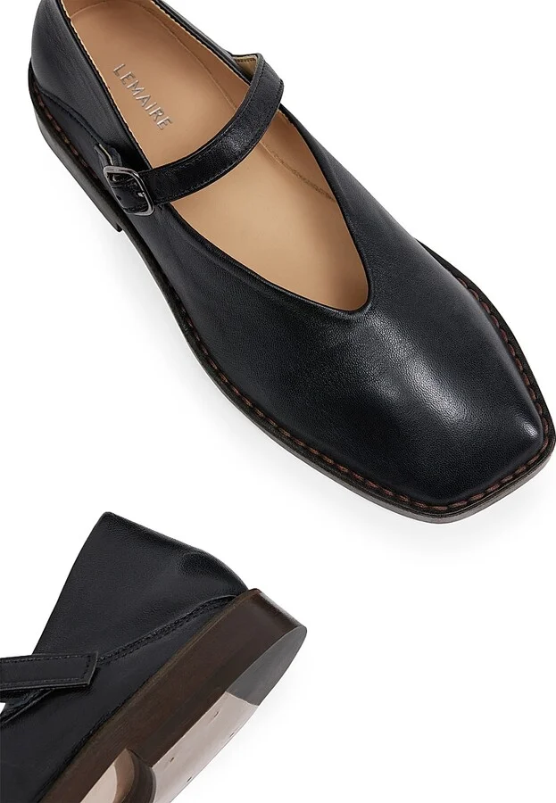 Men's Leather Mary Janes - Black - Size 7 - Image 5