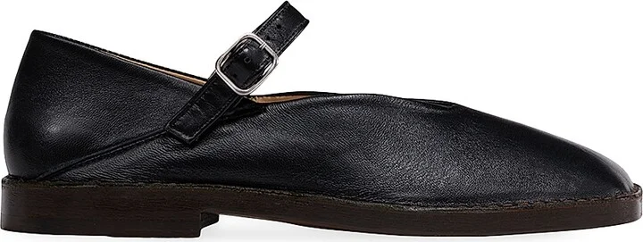 Men's Leather Mary Janes - Black - Size 7