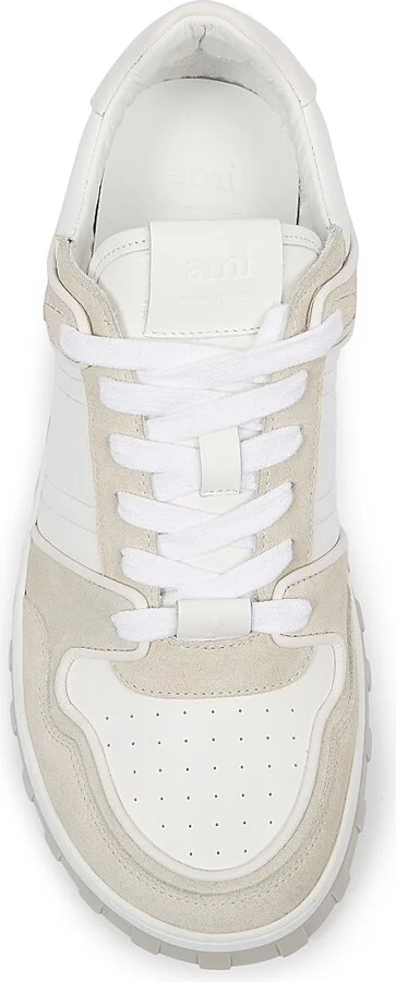 Men's Leather Mid-Top Sneakers - White Mastic - Size 6 - Image 4