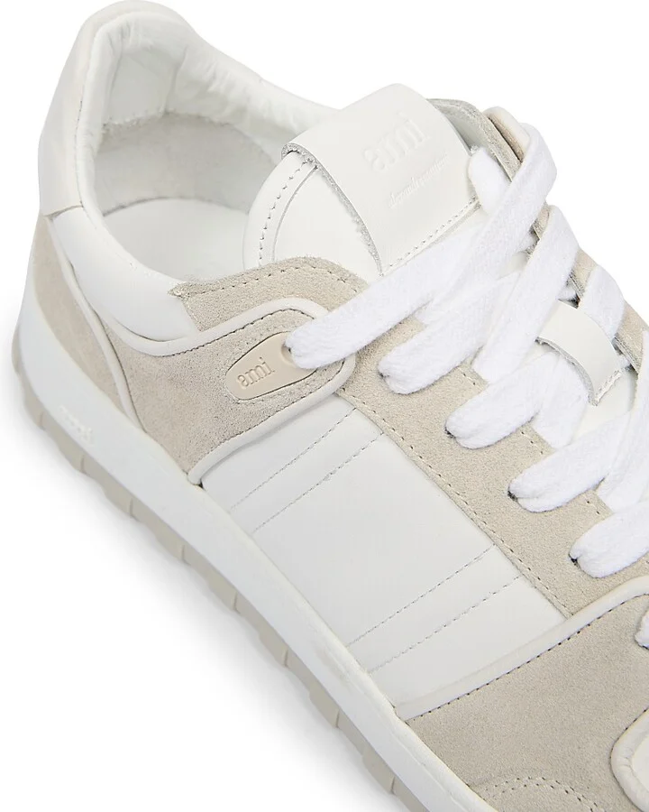 Men's Leather Mid-Top Sneakers - White Mastic - Size 6 - Image 6