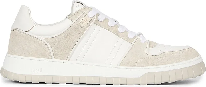 Men's Leather Mid-Top Sneakers - White Mastic - Size 6