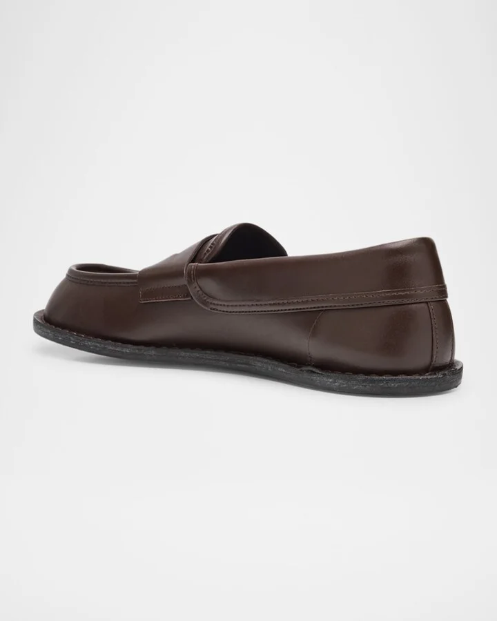 Men's Leather Moc-Toe Penny Loafers - Image 9